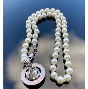 Vivienne Westwood Nib Pearl Orb Bracelet 6.5" Rare